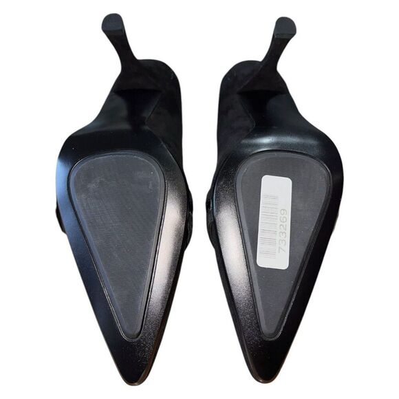 Alfani Chaz Black Suede/Patent Pointed Toe Pumps Womens Size 10M NEW - Picture 9 of 12